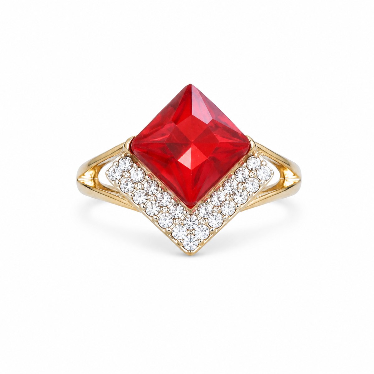 Ruby Geometric Ring