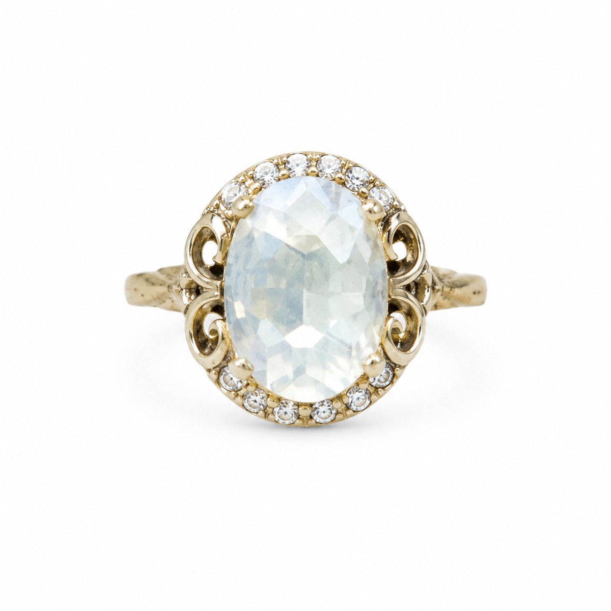 Moonstone Vintage Halo Ring