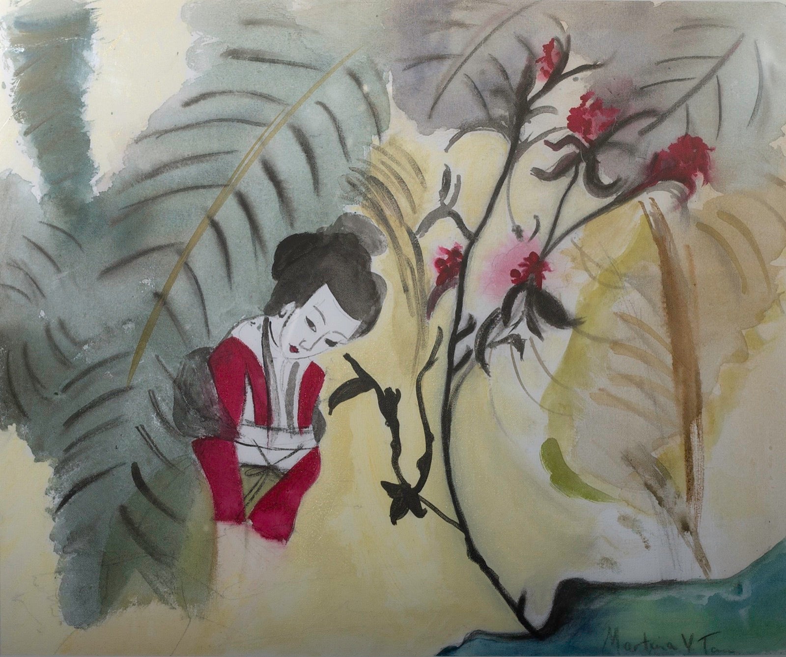 Among the Ferns — original painting by Martina